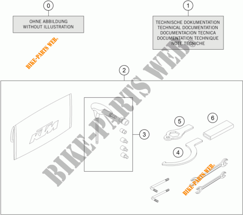 UTENSILI / MANUALE / OPZIONI per KTM 1290 SUPER DUKE R orange 2023