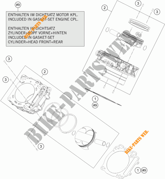 CILINDRO per KTM 1290 SUPER DUKE GT ORANGE ABS 2016