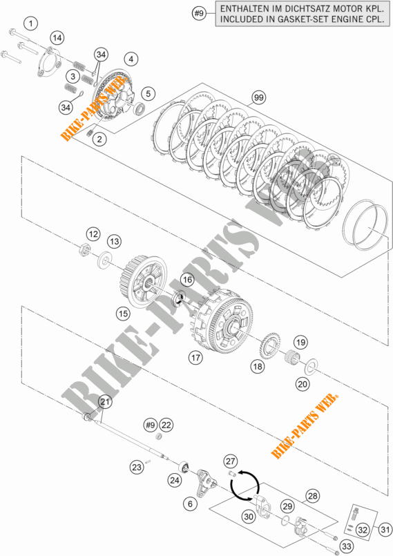 FRIZIONE per KTM 1290 SUPER DUKE GT ORANGE ABS 2016