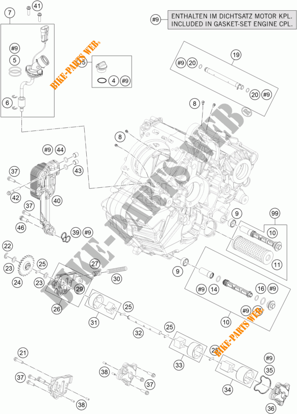 POMPA OLIO per KTM 1290 SUPER DUKE GT ORANGE ABS 2016