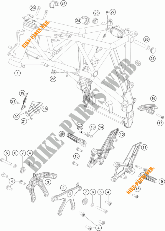 TELAIO per KTM 1290 SUPER DUKE GT ORANGE ABS 2016