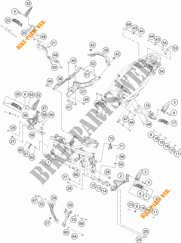 TELAIO per KTM 200 DUKE orange ABS 2023