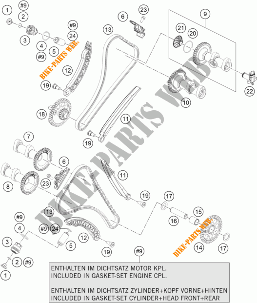 DISTRIBUZIONE  per KTM 1290 SUPER DUKE GT GREY ABS 2016