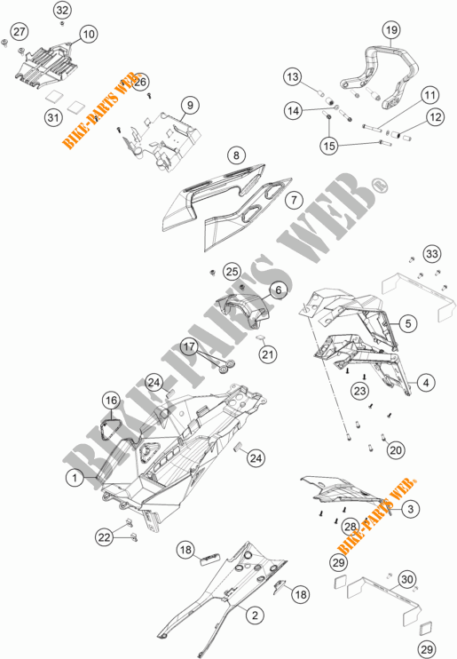 PARAFANGO POSTERIORE per KTM 1290 SUPER DUKE GT GREY ABS 2016