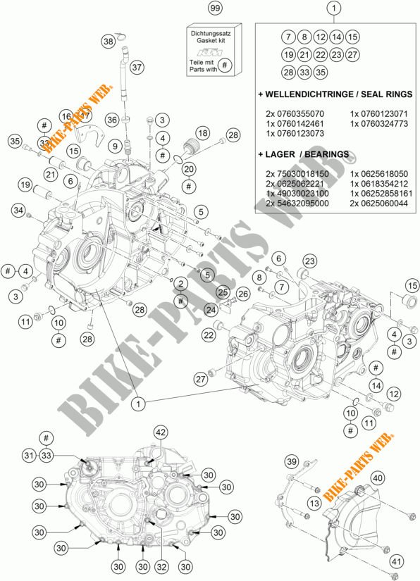 CARTER MOTORE per KTM 690 DUKE ORANGE ABS 2016