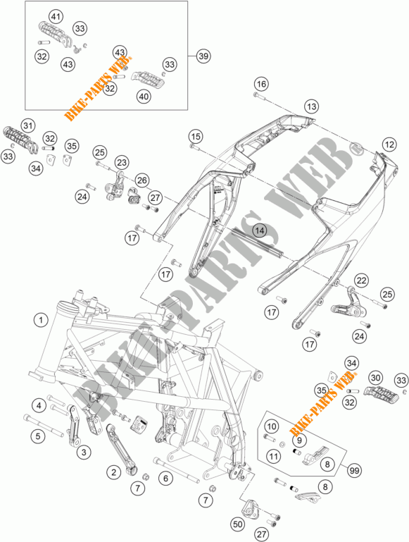 TELAIO per KTM 690 DUKE WHITE ABS 2016
