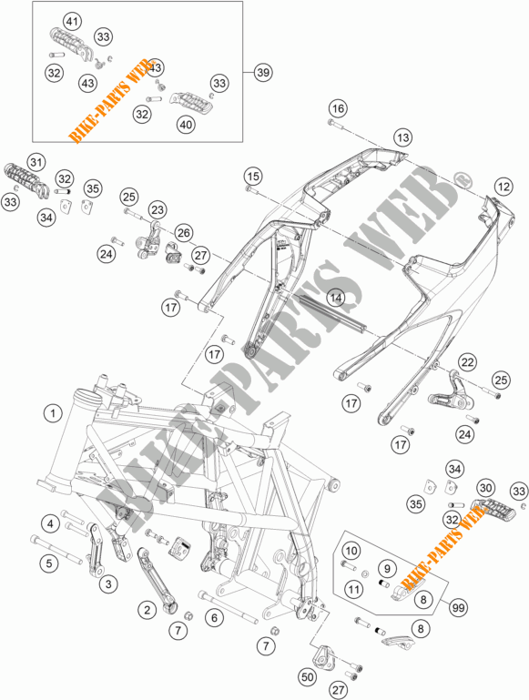 TELAIO per KTM 690 DUKE ORANGE ABS 2016