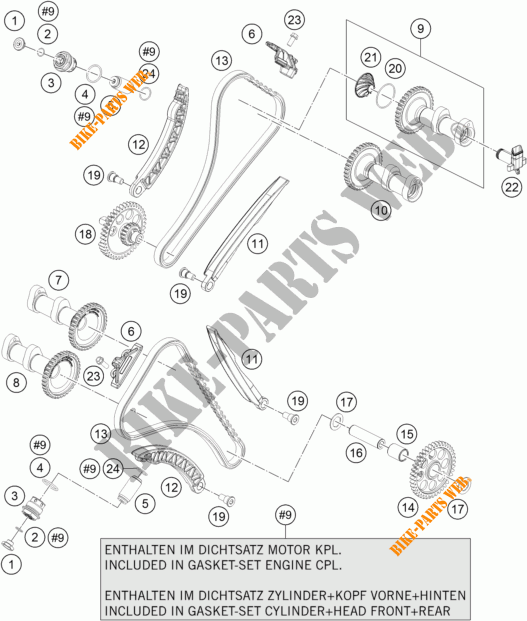 DISTRIBUZIONE  per KTM 1290 SUPER DUKE GT ORANGE ABS 2016