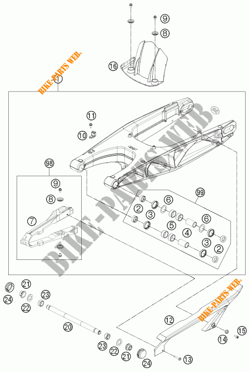 FORCELLONE per KTM 690 DUKE ORANGE ABS 2016