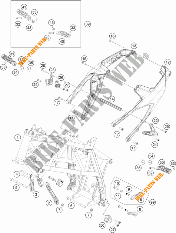 TELAIO per KTM 690 DUKE WHITE ABS 2016