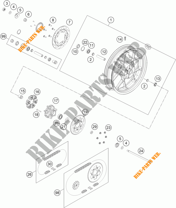 RUOTA POSTERIORE per KTM 250 ADVENTURE orange 2023