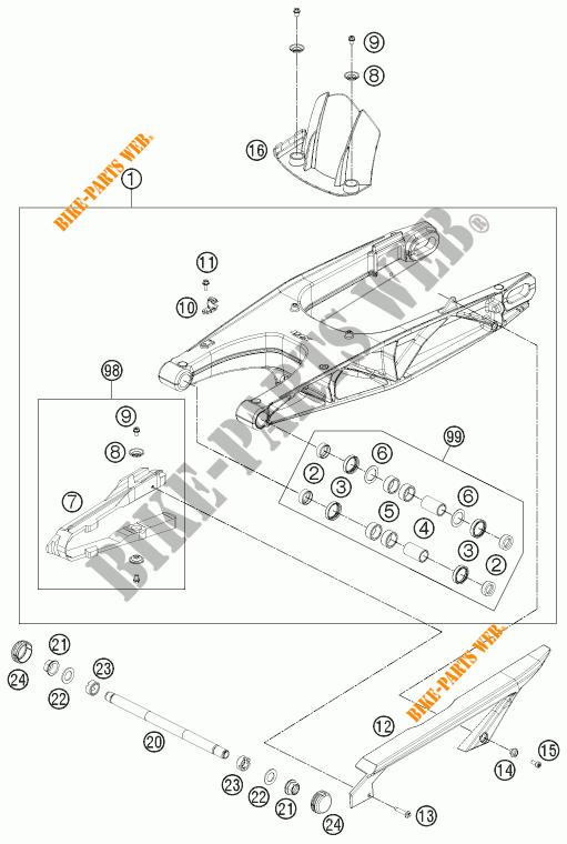 FORCELLONE per KTM 690 DUKE WHITE ABS 2015