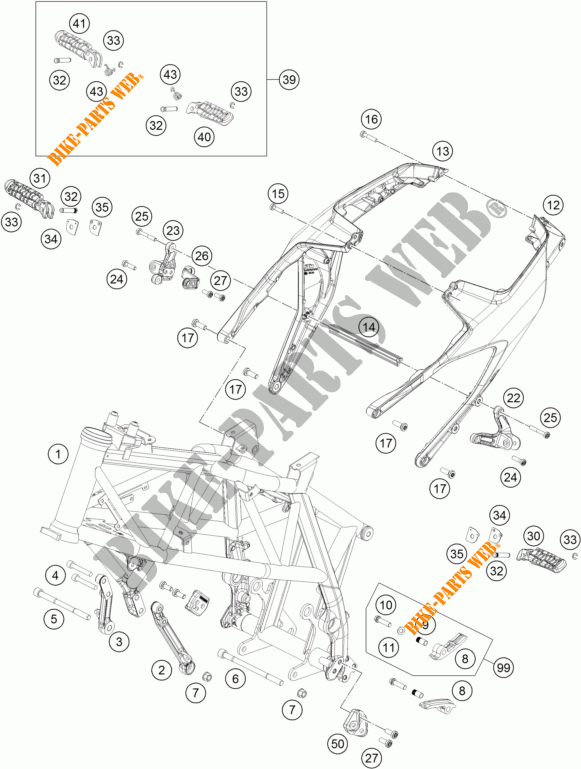 TELAIO per KTM 690 DUKE WHITE ABS 2015