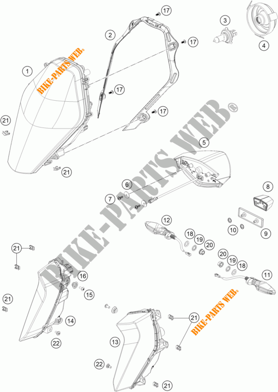 FARO / FANALE per KTM 1290 SUPER DUKE GT GREY ABS 2016