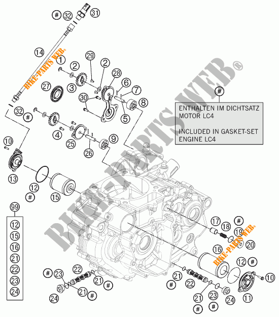 POMPA OLIO per KTM 690 DUKE WHITE ABS 2015