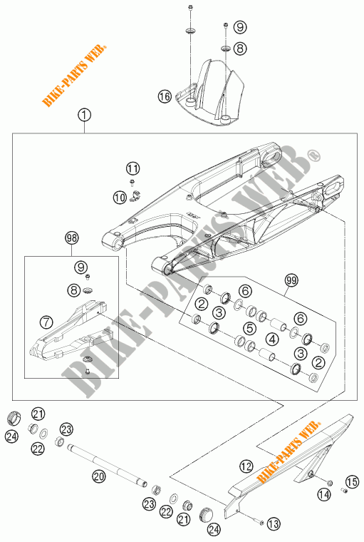 FORCELLONE per KTM 690 DUKE WHITE ABS 2014