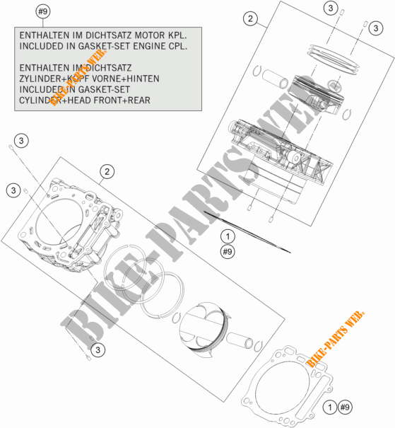 CILINDRO per KTM 1290 SUPER DUKE GT ORANGE ABS 2016