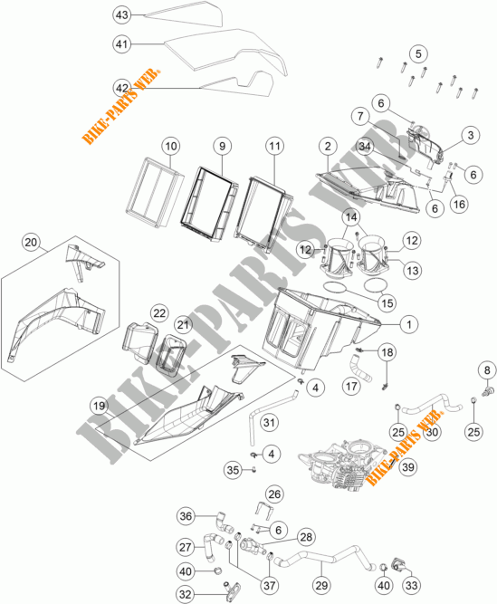 FILTRI ARIA per KTM 1290 SUPER DUKE GT ORANGE ABS 2016