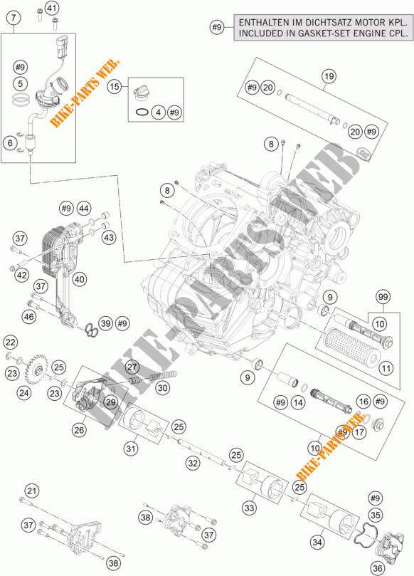POMPA OLIO per KTM 1290 SUPER DUKE GT ORANGE ABS 2016