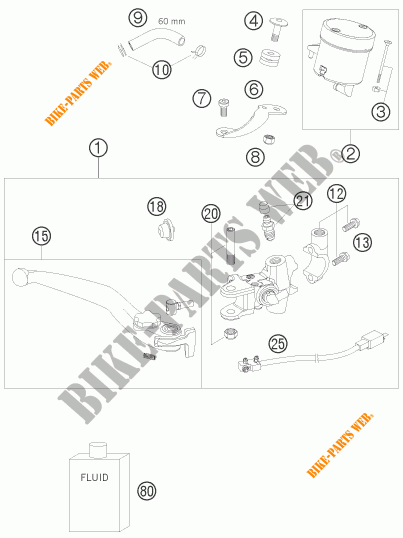 POMPA FRENO ANTERIORE per KTM 690 DUKE BLACK 2010