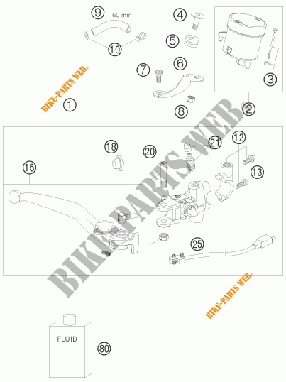 POMPA FRENO ANTERIORE per KTM 690 DUKE BLACK 2009