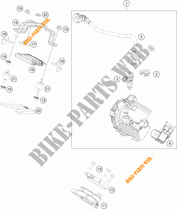 CORPO FARFALLATO per KTM 390 DUKE WHITE 2017