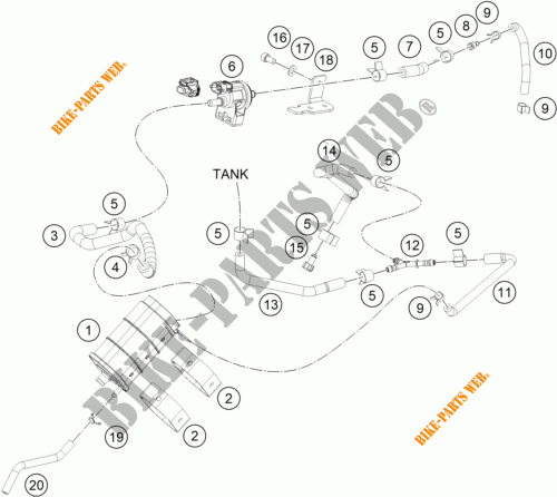 EVAPORATIVE CANISTER per KTM 390 DUKE WHITE 2017