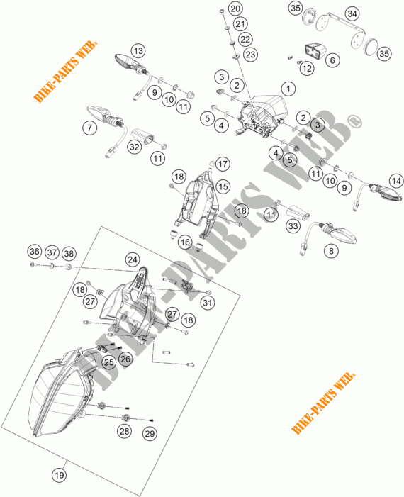 FARO / FANALE per KTM 390 DUKE WHITE 2017