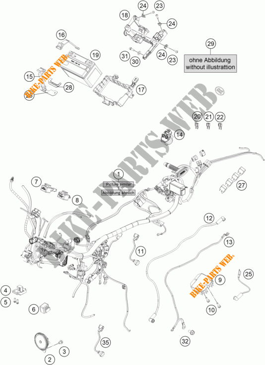 IMPIANTO ELETTRICO per KTM 390 DUKE WHITE 2017