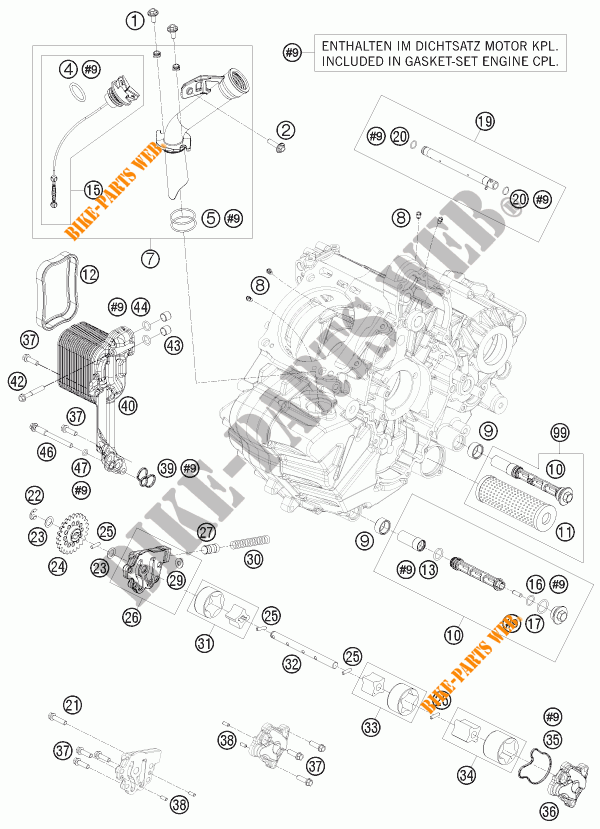 POMPA OLIO per KTM 1190 RC8 R TRACK 2012