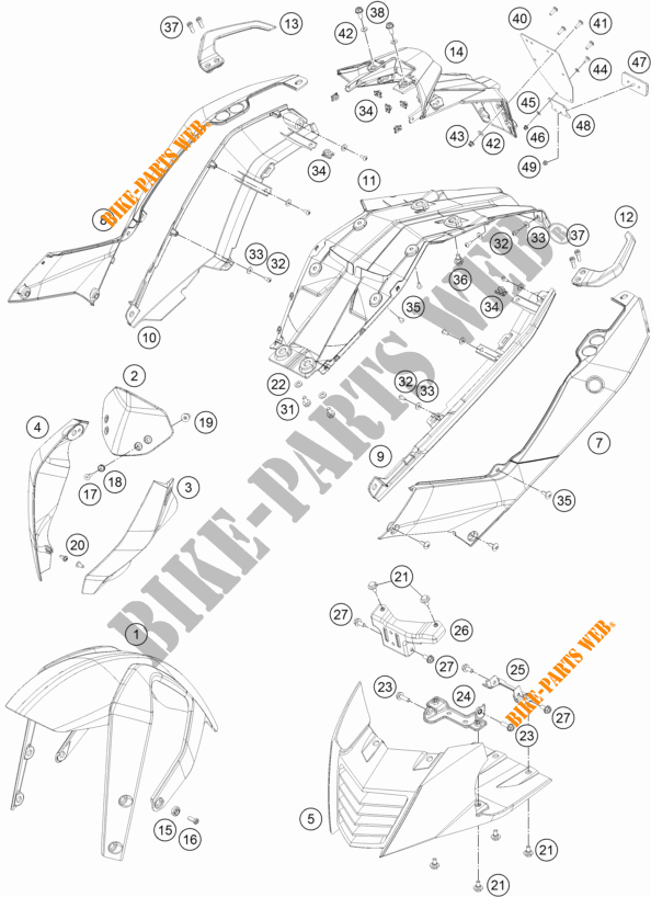 PLASTICHE per KTM 390 DUKE BLACK ABS 2016