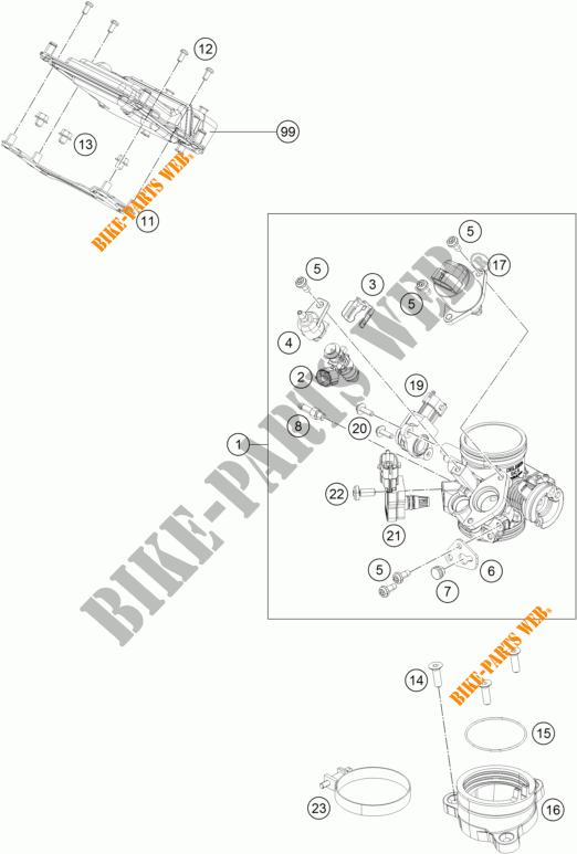 CORPO FARFALLATO per KTM 390 DUKE BLACK ABS 2016
