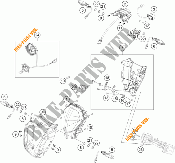 FARO / FANALE per KTM 390 DUKE WHITE ABS 2016