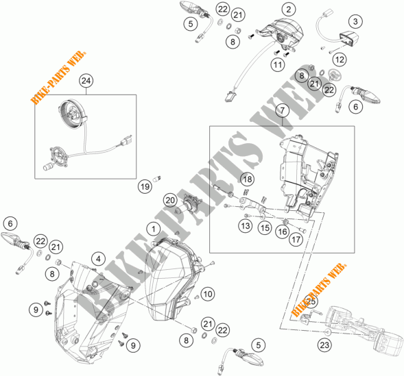 FARO / FANALE per KTM 390 DUKE WHITE ABS 2016