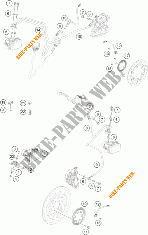 SISTEMA DI FRENAGGIO ABS per KTM 390 DUKE WHITE ABS 2016