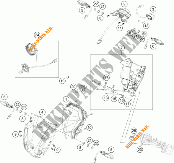 FARO / FANALE per KTM 390 DUKE WHITE ABS 2015