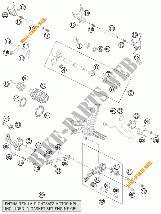 SELETTORE CAMBIO per KTM 1190 RC8 R WHITE 2015