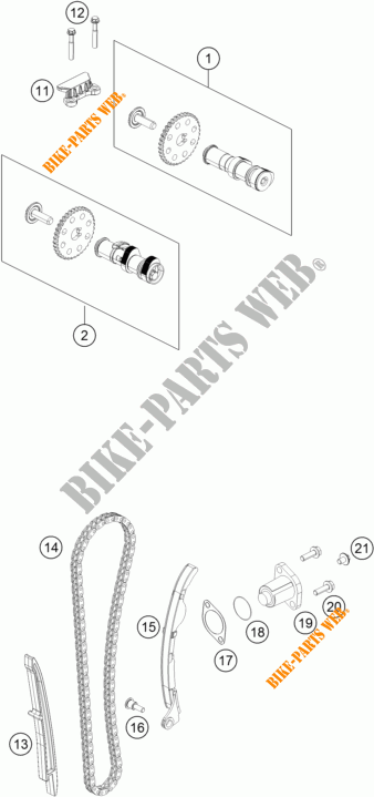 DISTRIBUZIONE  per KTM 390 DUKE BLACK ABS 2015