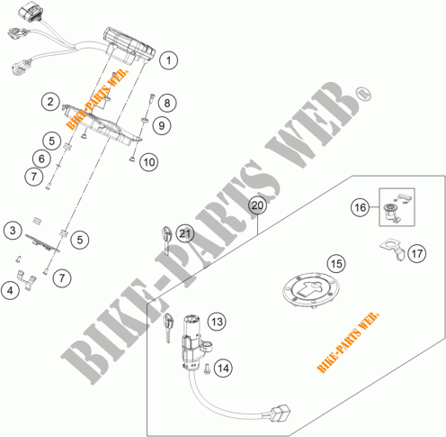 CHIAVE AVVIAMENTO per KTM 390 DUKE WHITE ABS 2015