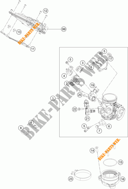 CORPO FARFALLATO per KTM 390 DUKE WHITE ABS 2015