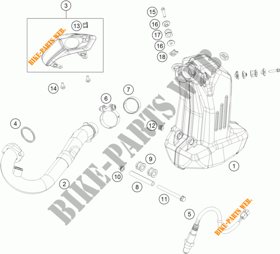 SCARICO per KTM 390 DUKE WHITE ABS 2015