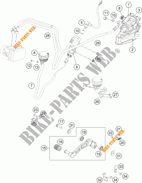 PINZA FRENO POSTERIORE per KTM 390 DUKE BLACK ABS 2015