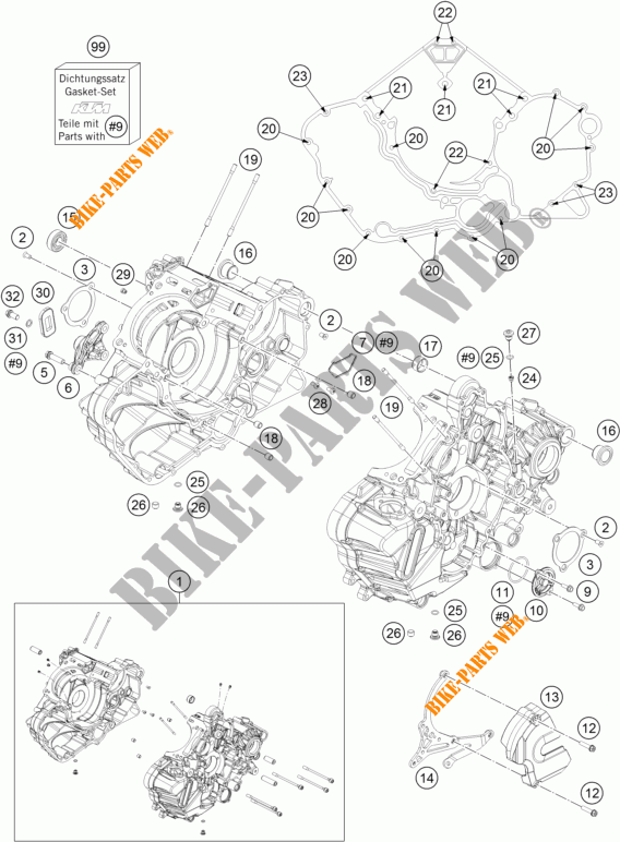 CARTER MOTORE per KTM 1190 RC8 R WHITE 2015