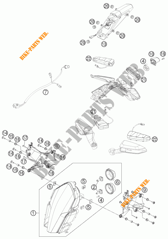 FARO / FANALE per KTM 1190 RC8 R WHITE 2014