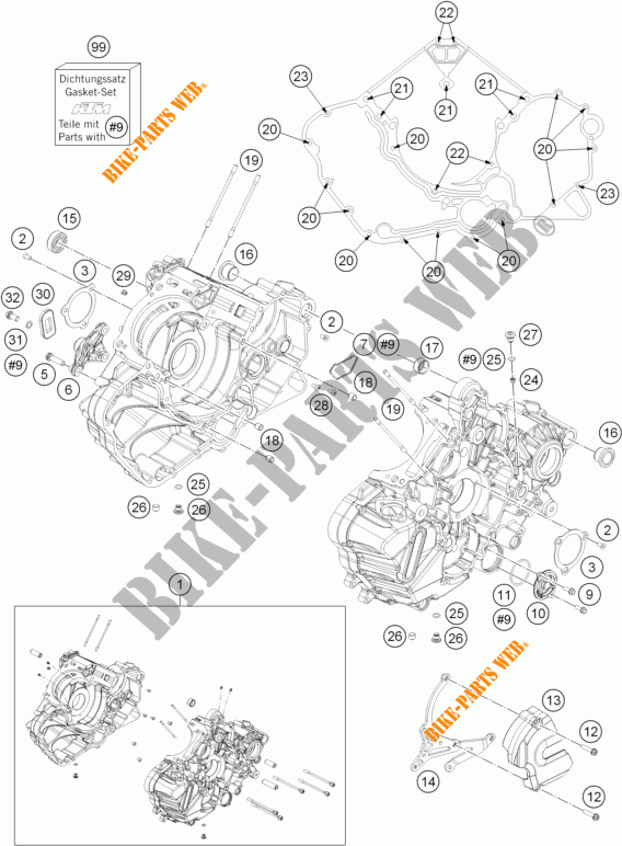 CARTER MOTORE per KTM 1190 RC8 R WHITE 2014