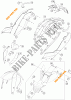 PLASTICHE per KTM 200 DUKE WHITE NON ABS 2014