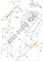 PLASTICHE per KTM 200 DUKE WHITE NON ABS 2014