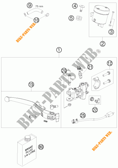 POMPA FRENO ANTERIORE per KTM 1190 RC8 R TRACK 2012