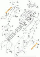 PLASTICHE per KTM 125 DUKE ORANGE 2011