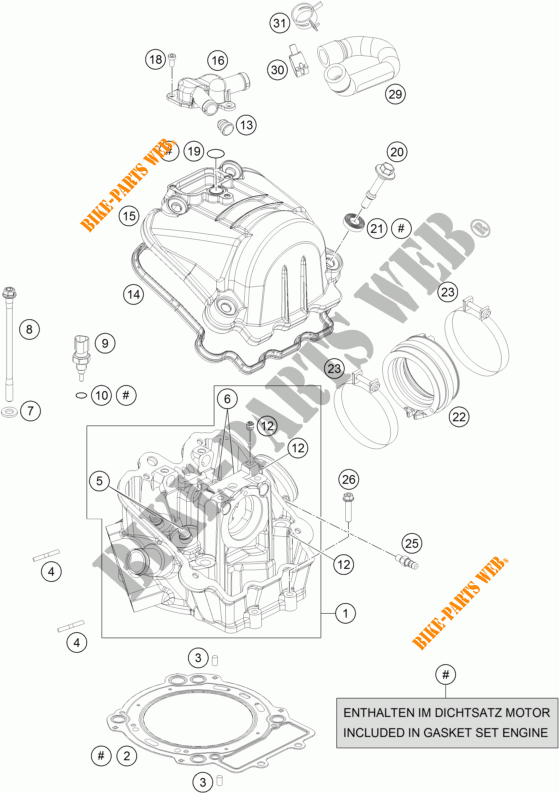 TESTA CILINDRO per KTM 690 ENDURO R ABS 2016